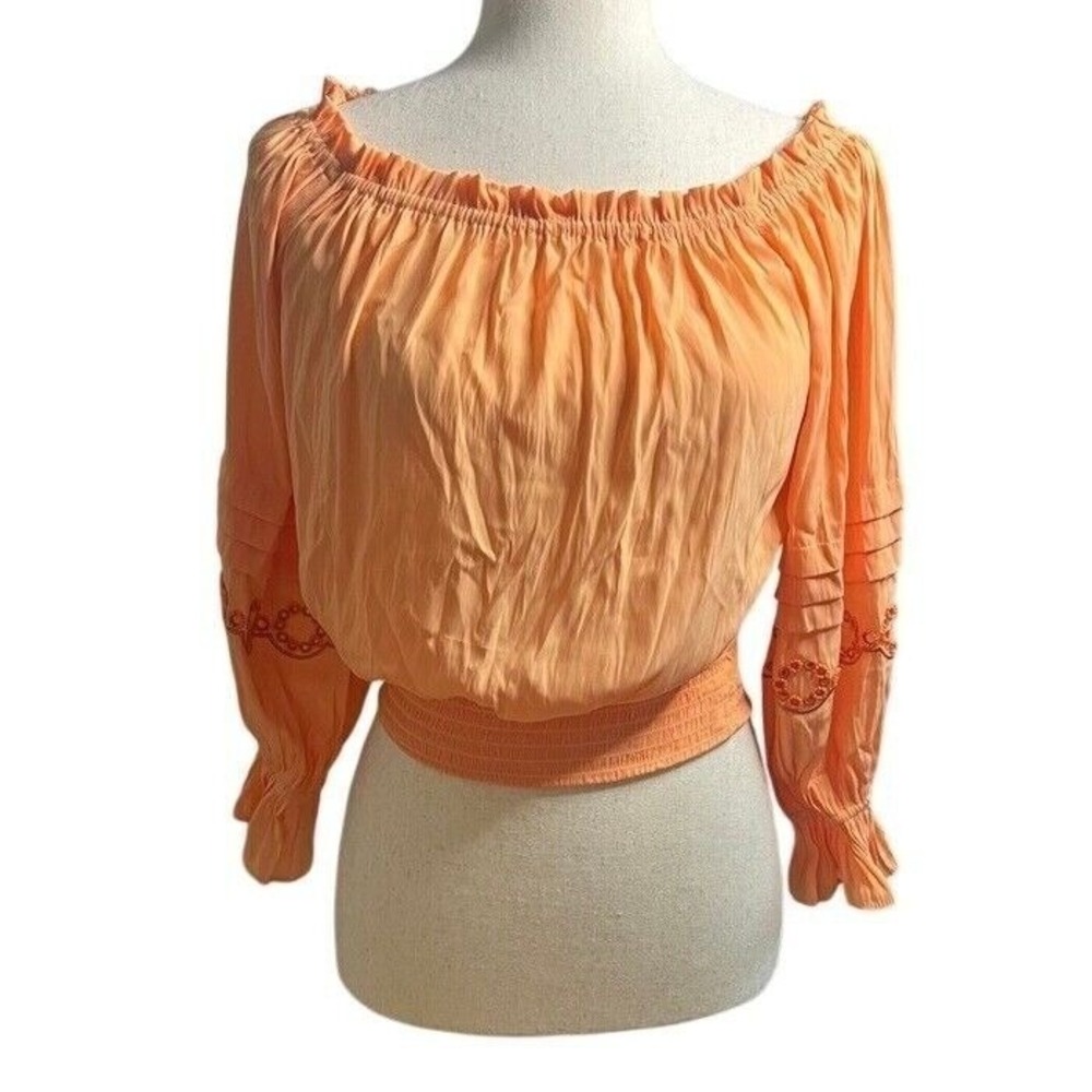 NWT Ramy Brook‎ Clara Top in Peach Sz Small  Blouse $395 - Picture 8 of 10